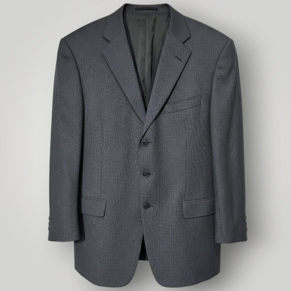ERMENEGILDO ZEGNA Mens Blazer Sport Coat 3-Button Jacket Gray Wool 44R US 54R EU